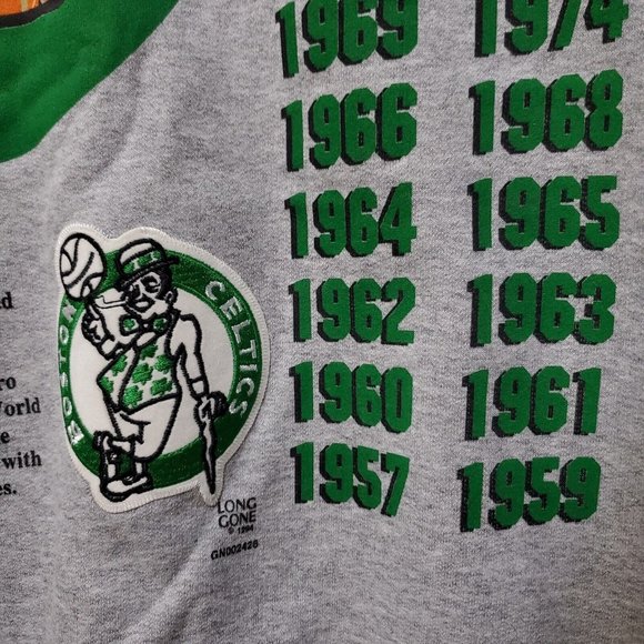 NOS Vintage 90s Adult Sz L Long Gone Series Boston Celtics Champ Sweatshirt RARE - Picture 6 of 15